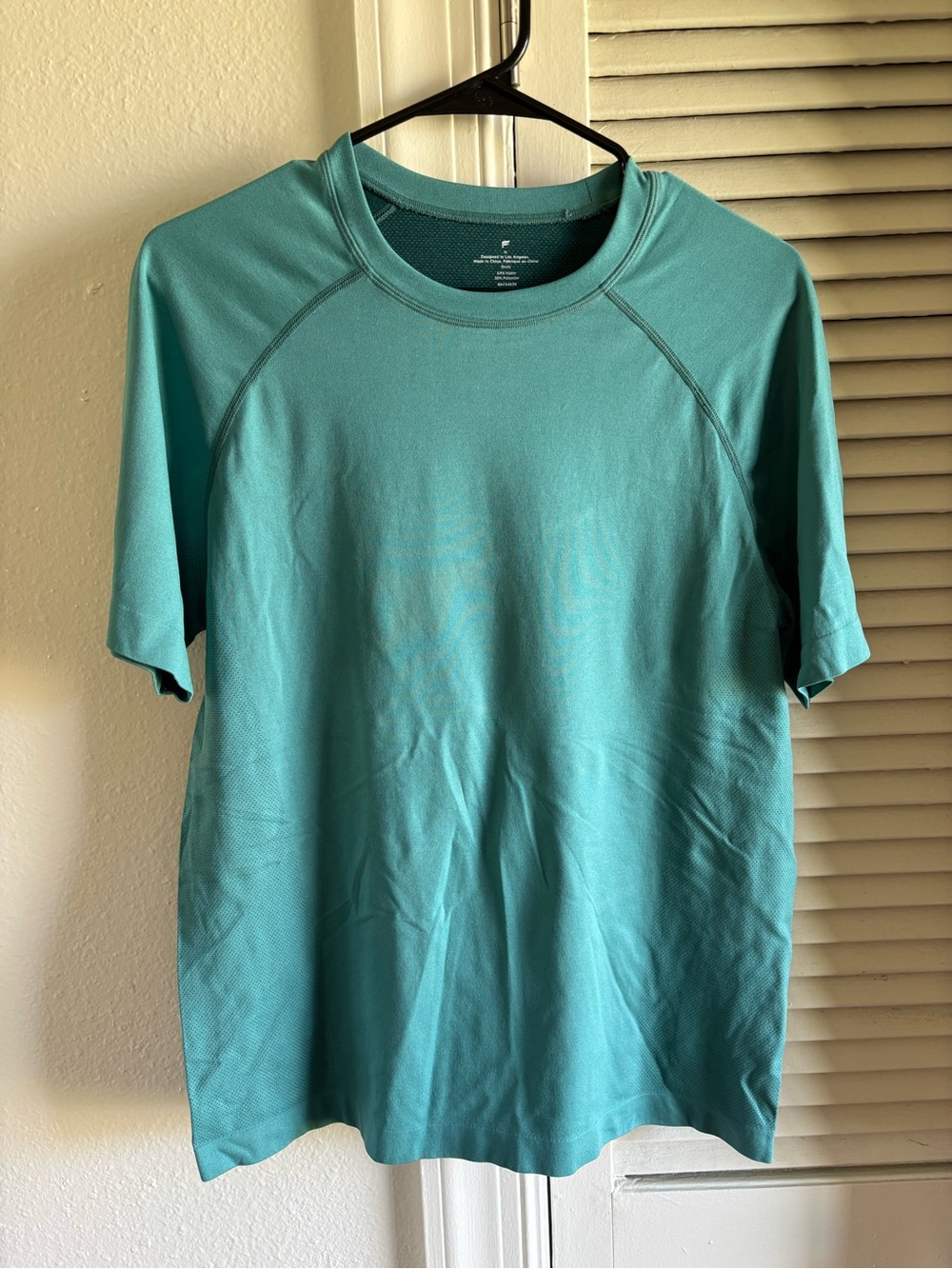 Fabletics Teal Crewneck Performance Shirt